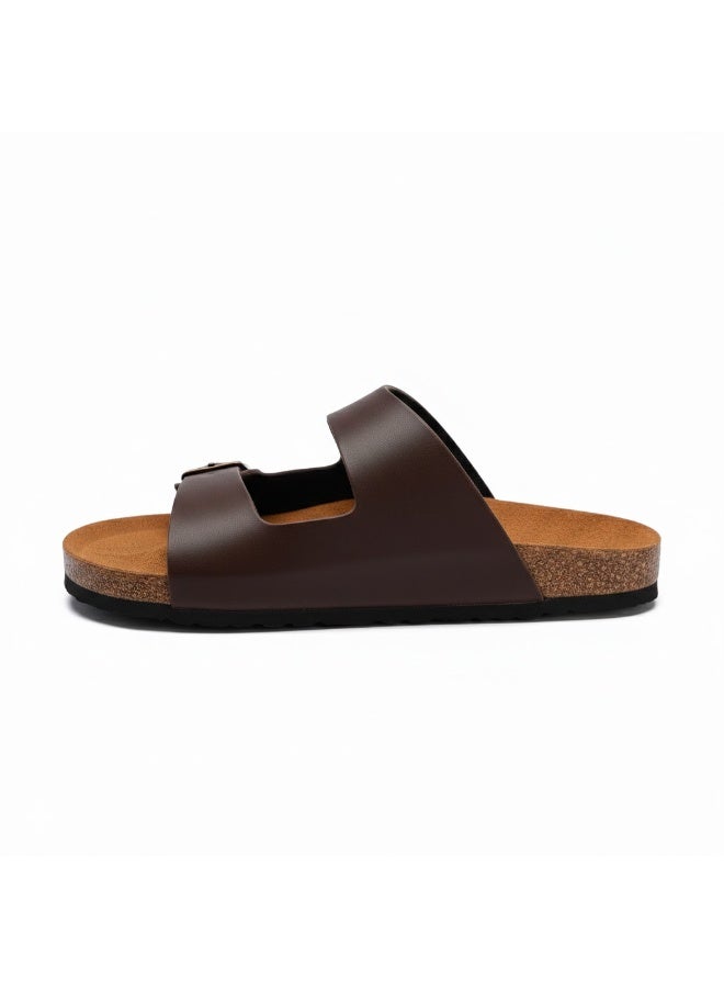 Stylish men's slippers with a modern and comfortable design – genuine leather and non-slip orthopedic sole, available in various sizes and colors. - Image 2